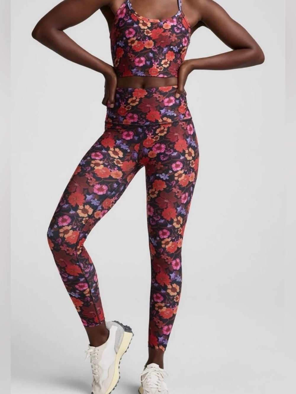 BEYOND YOGA summer bouquet softmark leggings and tank top set